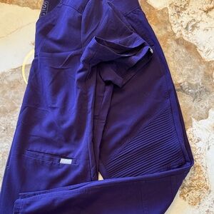 Figs Purple Ribbed-Knee Jogger Sweatpants